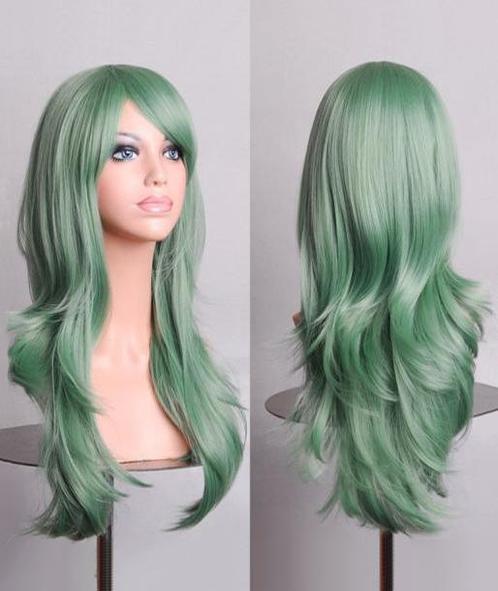 Luxe Lange Mintgroene Pruik Pastel Zeemeermin Lichtgroene Gr, Kleding | Dames, Carnavalskleding en Feestkleding, Nieuw, Carnaval