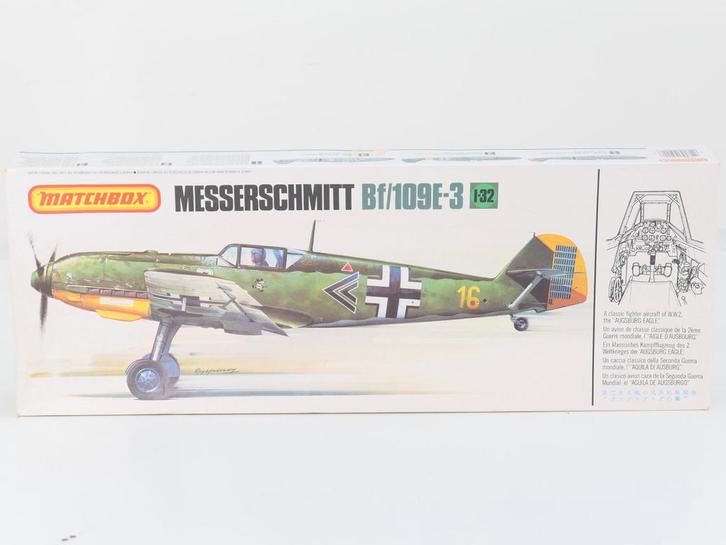 Schaal 1:32 Matchbox PK-502 Messerschmitt Bf/109E-3 #7980, Hobby en Vrije tijd, Modelbouw | Vliegtuigen en Helikopters, Zo goed als nieuw