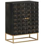 vidaXL Dressoir 55x34x75 cm massief mangohout en ijzer zwart, Huis en Inrichting, Verzenden, Nieuw