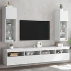 vidaXL Tv-meubels met LED-verlichting 2 st 30,5x30x90 cm wit, Huis en Inrichting, Kasten | Televisiemeubels, Nieuw, Verzenden
