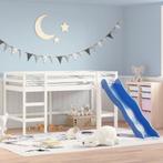 vidaXL Kinderhoogslaper met glijbaan massief grenenhout wit, Huis en Inrichting, Eenpersoons, Verzenden, Wit, Nieuw