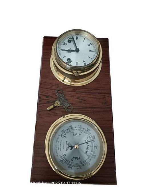 Marine barometer (2) - Glas, Messing - Vintage aneroïde, Antiek en Kunst, Curiosa en Brocante
