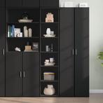 vidaXL buffetkast 40x41x185 cm bewerkt hout zwart, Minder dan 50 cm, Verzenden, Nieuw, Minder dan 100 cm