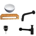 Sani Royal Solid Surface Waskom Rond met Massief, Tuin en Terras, Nieuw