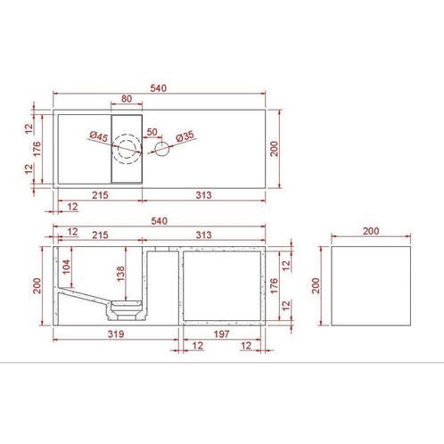 Fontein Wiesbaden Julia 54x20x20cm met Nis Solid Surface Mat, Doe-het-zelf en Verbouw, Sanitair, Ophalen of Verzenden