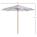 TRUUSK Parasol Hout 300 Cm Houten Parasol Tuinparasol Balkon, Tuin en Terras, Parasols, Verzenden, Nieuw