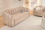 3-zitsbank BABYLON 200cm champagne beige fluweel met, Huis en Inrichting, Ophalen of Verzenden, Nieuw