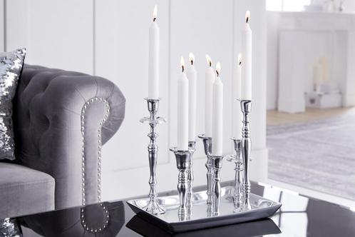 Kandelaar MODERN BAROK 30cm 7-vlammig zilver gepolijst, Huis en Inrichting, Woonaccessoires | Vazen, Ophalen of Verzenden