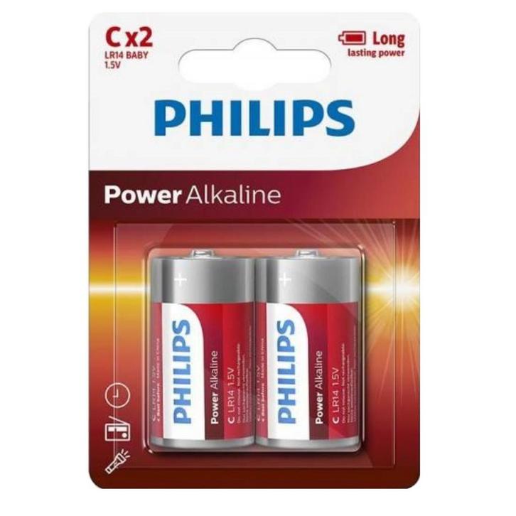 Philips Alkaline C Batterijen - Langdurige Energie - 2 St..., Audio, Tv en Foto, Accu's en Batterijen, Nieuw, Ophalen of Verzenden