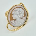 Zilver, Verguld - Ring - CAMMEO met de hand gegraveerd, Sieraden, Tassen en Uiterlijk, Antieke sieraden