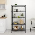 vidaXL Opbergrek 5-laags 250 kg 90x35x180 cm zwart, Huis en Inrichting, Kasten | Stellingkasten, Verzenden, Nieuw