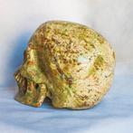 Handgesneden schedel Groene Opal Kristal - Serie, Verzamelen, Mineralen en Fossielen