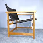 Safari stoel Hyllinge Møbler Denemarken hout canvas 70s, Huis en Inrichting, Fauteuils, Gebruikt, Verzenden, Minder dan 75 cm
