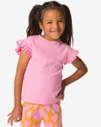 HEMA Kinder T-shirts rib bloemen - 2 stuks roze, Kinderen en Baby's, Verzenden, Nieuw