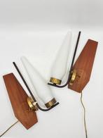 Wandlamp (2) - Hout, IJzer, Messing, Glas - Zweedse design, Antiek en Kunst, Antiek | Lampen