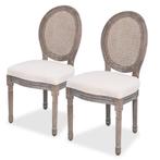 2x Creme Linnen Eetkamerstoelen | tweedekansje | Duurzaam, Huis en Inrichting, Stoelen, Ophalen of Verzenden, Nieuw, Overige kleuren