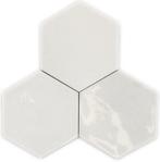 Wandtegel Cifre Cerámica Hexagon Moon White Wit Glans 16x18, Nieuw, Minder dan 20 cm, 10 m² of meer, Wandtegels
