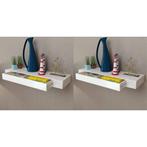 vidaXL Wandplanken zwevend met lades 2 st 80 cm wit, Huis en Inrichting, Woonaccessoires | Wandplanken en Boekenplanken, Verzenden