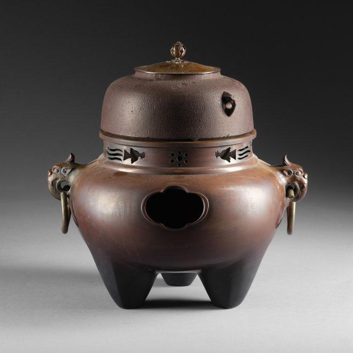 Chagama  (ijzeren theepot) - Brons, IJzer (gegoten) -, Antiek en Kunst, Antiek | Overige Antiek