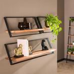 *WOONWINKEL* Wandschap Set Hout En Metaal, Huis en Inrichting, Kasten | Overige, Verzenden, Nieuw