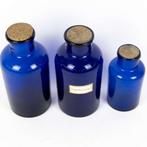 (3) Kobalt Blauwe Apothekersflessen, Antiek en Kunst, Ophalen