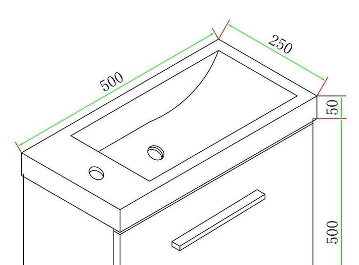 Wiesbaden Emma fonteinkastje + wastafel 500x250x500 wit, Huis en Inrichting, Badkamer | Badkamermeubels, Ophalen of Verzenden