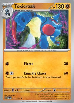 Toxicroak 115/193 reverse holo Paldea evolved, Hobby en Vrije tijd, Verzamelkaartspellen | Pokémon, Losse kaart, Nieuw, Foil, Ophalen of Verzenden