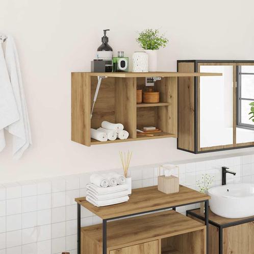 vidaXL Badkamerwandkast 60x25x40 cm bewerkt hout artisanaal, Huis en Inrichting, Tafels | Kaptafels, Nieuw, Verzenden