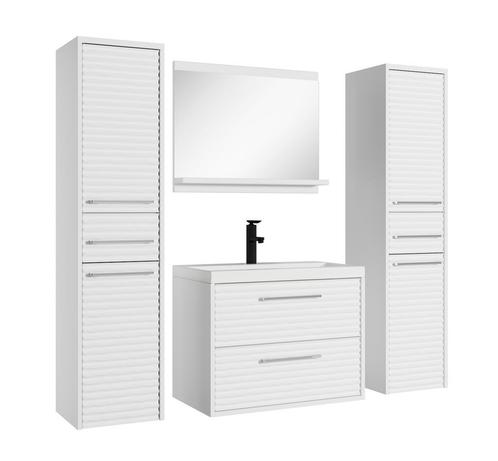 Badkamermeubel Etna 60cm XL wit Badmeubel spiegel en zijkast, Huis en Inrichting, Badkamer | Badkamermeubels, Nieuw, Wastafelkast