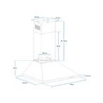 CENDO BMB5390PDZ - Wand Afzuigkap - 90 cm - Piramide - Zwart, Witgoed en Apparatuur, Afzuigkappen, Wandschouwkap, Recirculatie