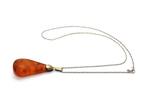 Baltische barnsteen ketting met hanger zilver .835 en .925 -