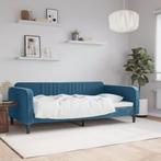 vidaXL Slaapbank 100x200 cm fluweel blauw, Huis en Inrichting, 100 cm, Eenpersoons, Nieuw, 200 cm