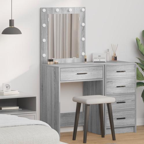 vidaXL Kaptafel met lade Grijs Sonoma 50 x 41 x 135 cm, Huis en Inrichting, Tafels | Kaptafels, Nieuw, Verzenden