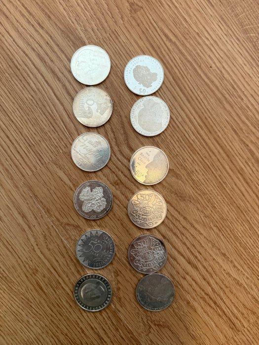 Nederland. 50 Gulden 1982–1998, 12 stuks (Zonder, Postzegels en Munten, Munten | Nederland