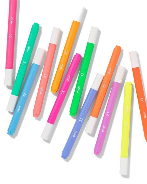 HEMA Neon stiften - 12 stuks 3+1 gratis, Hobby en Vrije tijd, Knutselen, Nieuw, Verzenden
