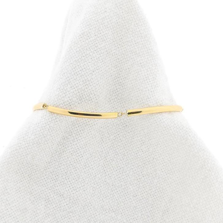 18 Krt. Gouden staafjes schakel armband | 20,5 cm (veerring), Sieraden, Tassen en Uiterlijk, Armbanden, Overige kleuren, Gebruikt
