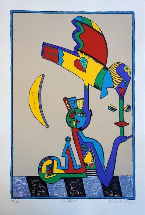 Cécile De Bruijn (1950) - La Sphinx et loiseau, Antiek en Kunst, Antiek | Overige Antiek