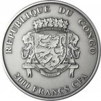 Congo. 2000 Francs 2013 Löwenbabys - Antik-Finish, 3 Oz