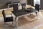 Design eettafel MODERN BAROK 180 cm zwart antraciet chroom, Huis en Inrichting, Tafels | Eettafels, Ophalen of Verzenden, Nieuw