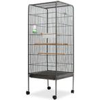 vidaXL Vogelkooi 54x54x146 cm staal zwart, Dieren en Toebehoren, Verzenden, Nieuw