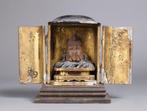 Monk Statue in Buddhist Altar Cabinet - Beeld Hout - Japan -, Antiek en Kunst