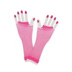 Net handschoenen neon roze, Verzenden, Nieuw, Feestartikel
