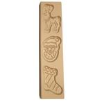 Speculaasplank Kerst (Rendier/Kerstman/Sok) (3x) 9x8cm., Verzenden, Nieuw