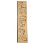 Speculaasplank Kerst (Rendier/Kerstman/Sok) (3x) 9x8cm., Nieuw, Verzenden