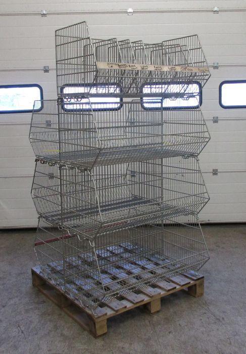Stapelmand, Draadmanden, B94 x D53 x H44cm, Chroom, Zakelijke goederen, Kantoor en Winkelinrichting | Winkel en Inventaris