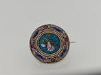 Broche Zilver, micro mosaic - Antique Micro mosaic, Sieraden, Tassen en Uiterlijk, Antieke sieraden