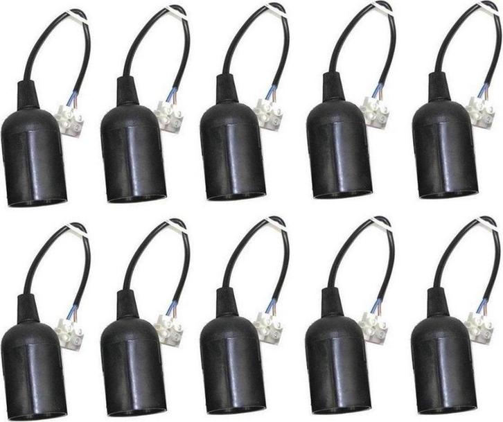 10 x Verhuisfitting E27 met kroonsteen - Set van 10 E27 lamp, Huis en Inrichting, Lampen | Overige, Nieuw, Verzenden