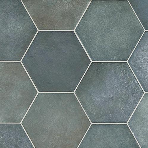 Vloertegel / wandtegel hexagon random indigo blauw 17,5x20cm, Doe-het-zelf en Verbouw, Tegels, Vloertegels, Nieuw, 10 m² of meer