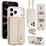 iPhone 17 Pro Hoesje met Pasjeshouder en Draagkoord Beige/Wi, Ophalen of Verzenden, Nieuw