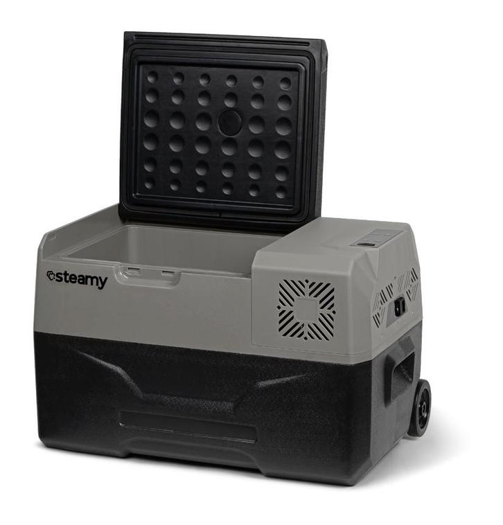 Steamy-E Elektrische Compressor Koelbox 27 Liter met Wielen, Watersport en Boten, Accessoires en Onderhoud, Nieuw, Ophalen of Verzenden